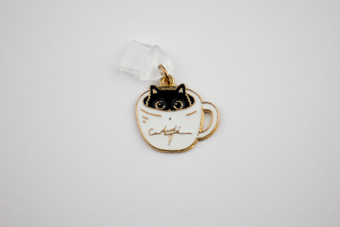 Cute Cupcake Coffee Cat Checkered Heart & Plant Charm for Kindle and USB-C Devices