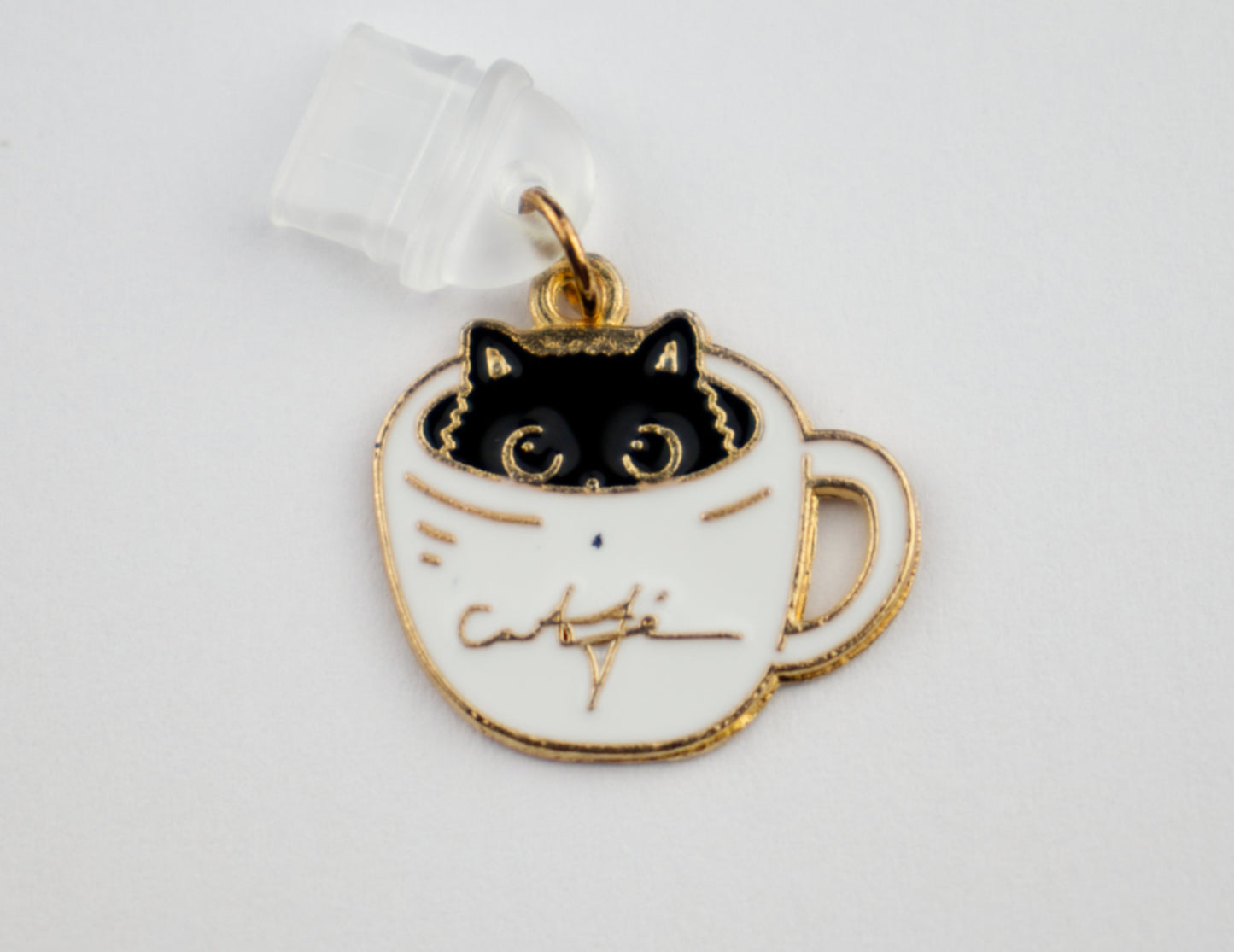 Cute Cupcake Coffee Cat Checkered Heart & Plant Charm for Kindle and USB-C Devices