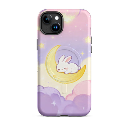 Kawaii Bunny on Moon iPhone Case – Pastel Cute Aesthetic