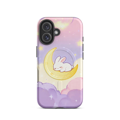 Kawaii Bunny on Moon iPhone Case – Pastel Cute Aesthetic