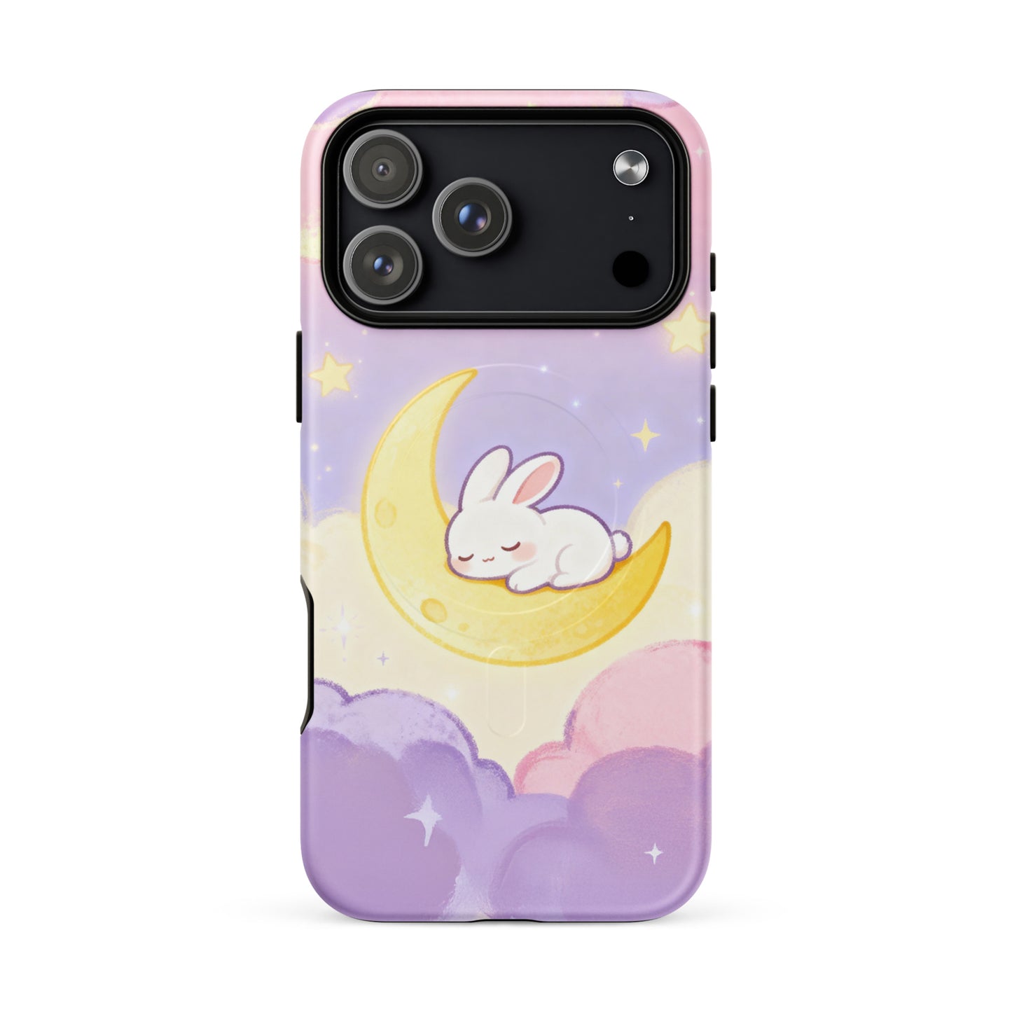 Kawaii Bunny on Moon iPhone Case – Pastel Cute Aesthetic