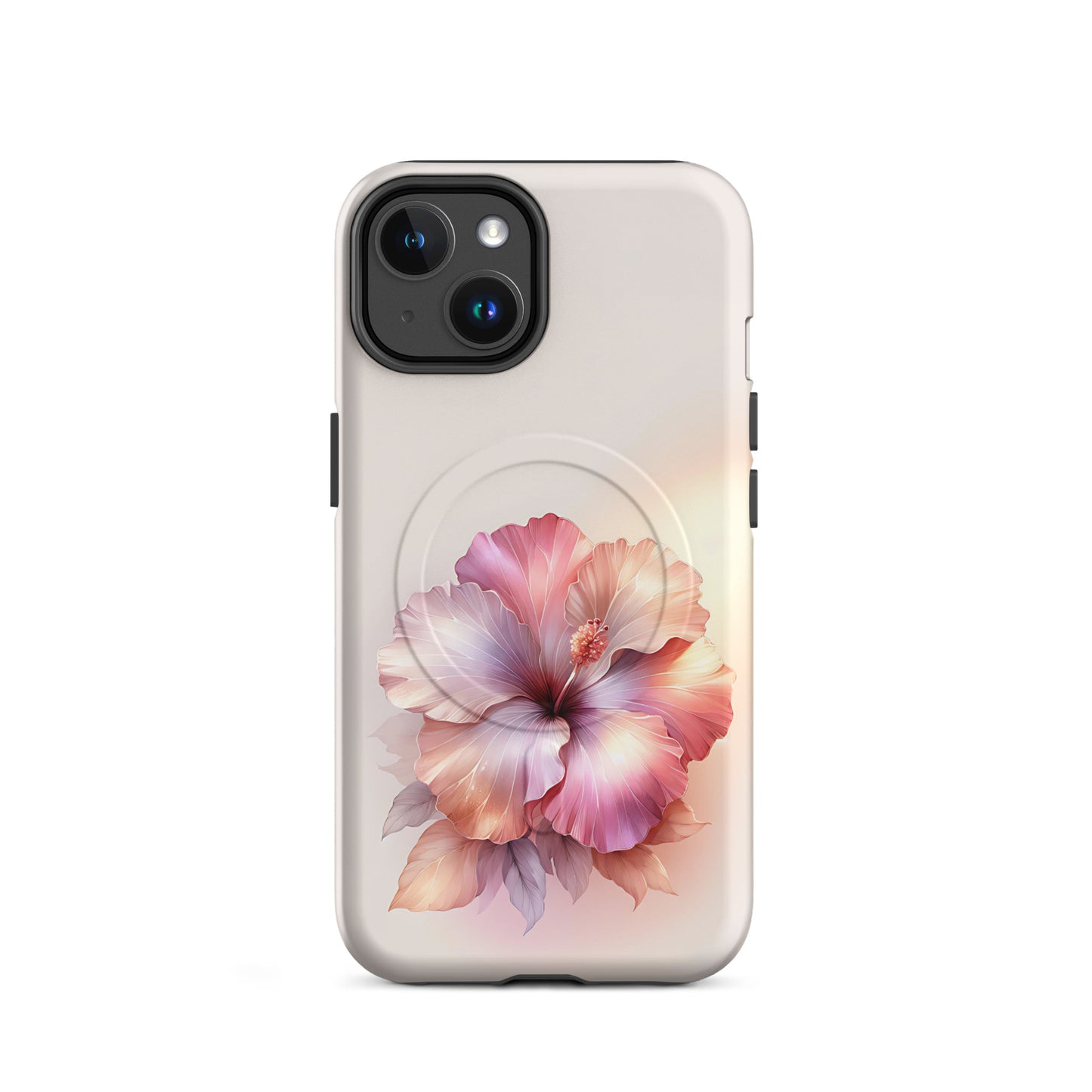 Pastel Hibiscus Floral Phone Case – Elegant Soft Aesthetic iPhone Cover