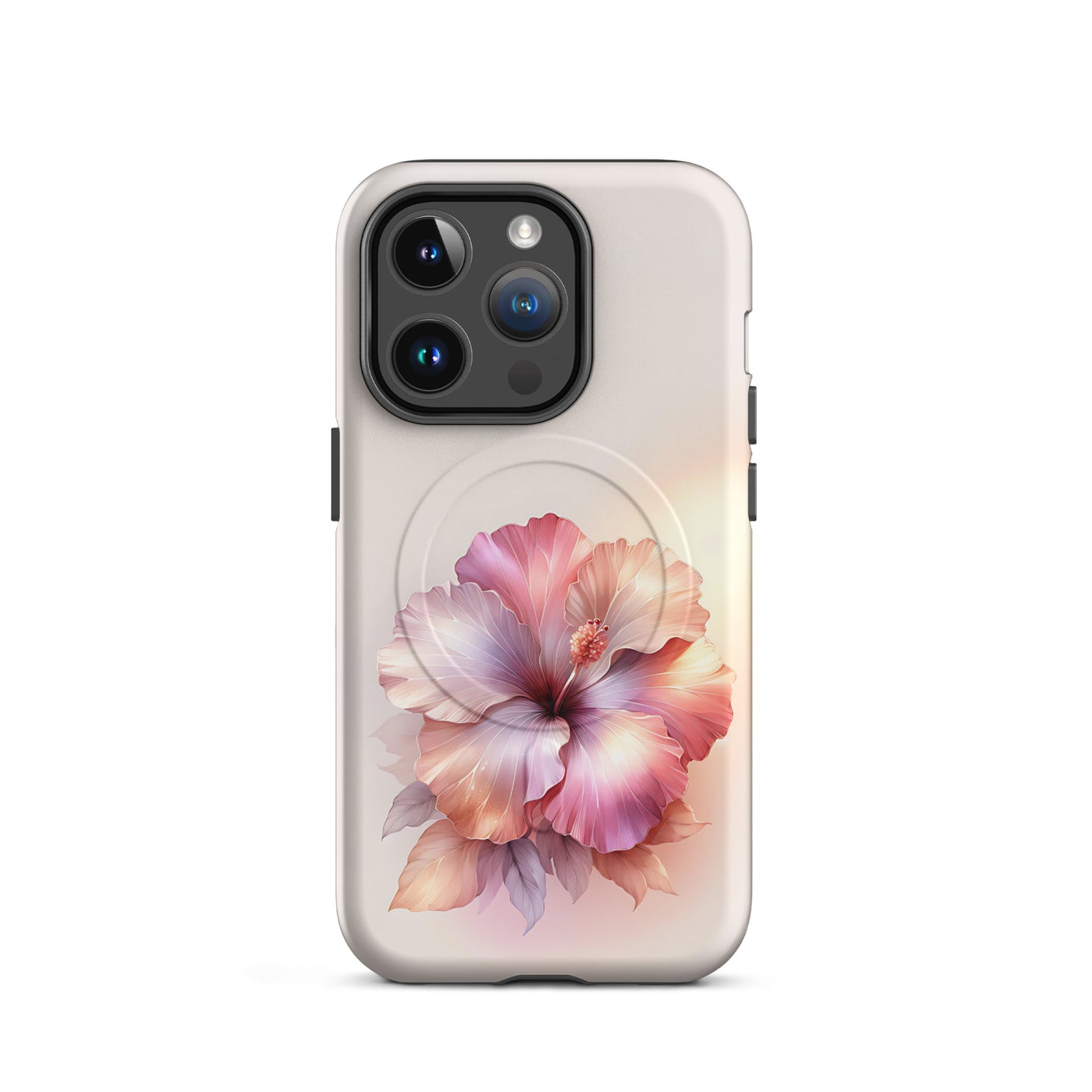 Pastel Hibiscus Floral Phone Case – Elegant Soft Aesthetic iPhone Cover