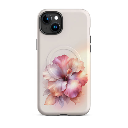 Pastel Hibiscus Floral Phone Case – Elegant Soft Aesthetic iPhone Cover