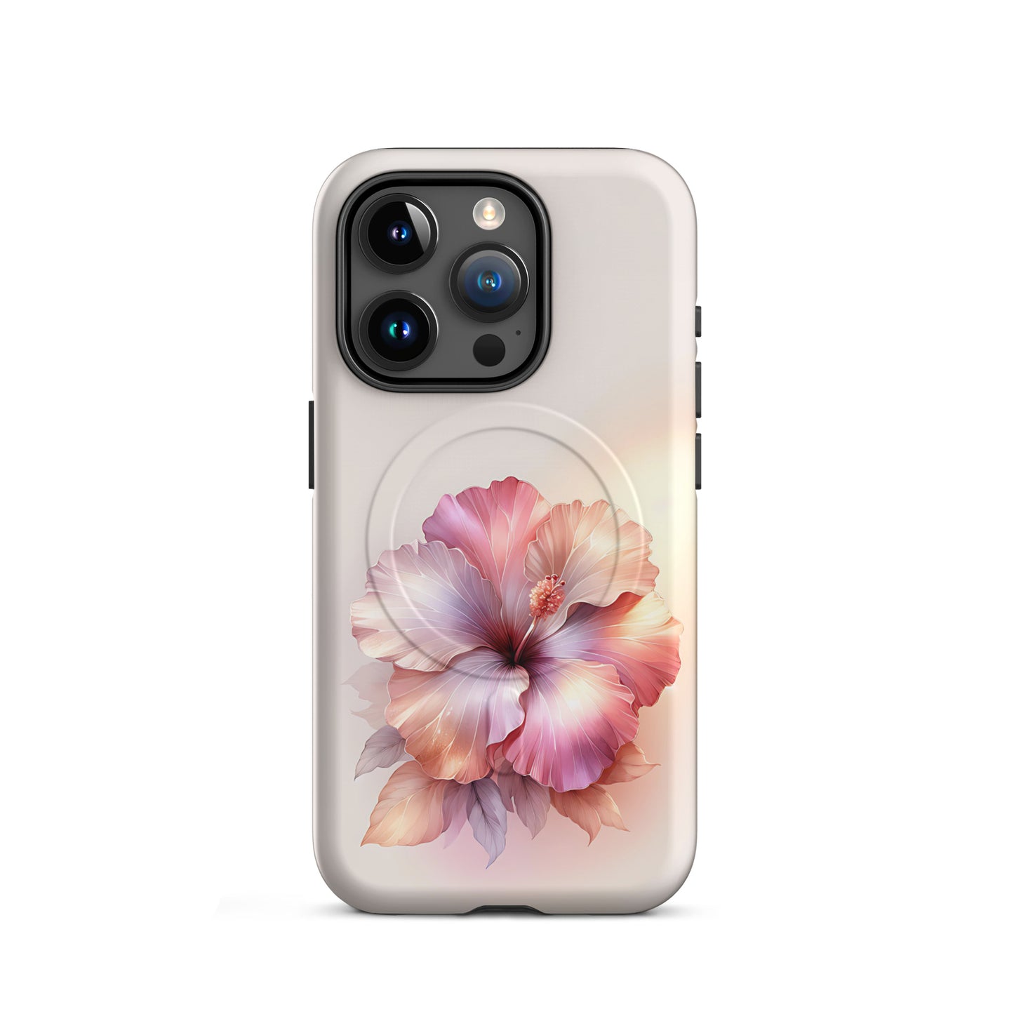 Pastel Hibiscus Floral Phone Case – Elegant Soft Aesthetic iPhone Cover