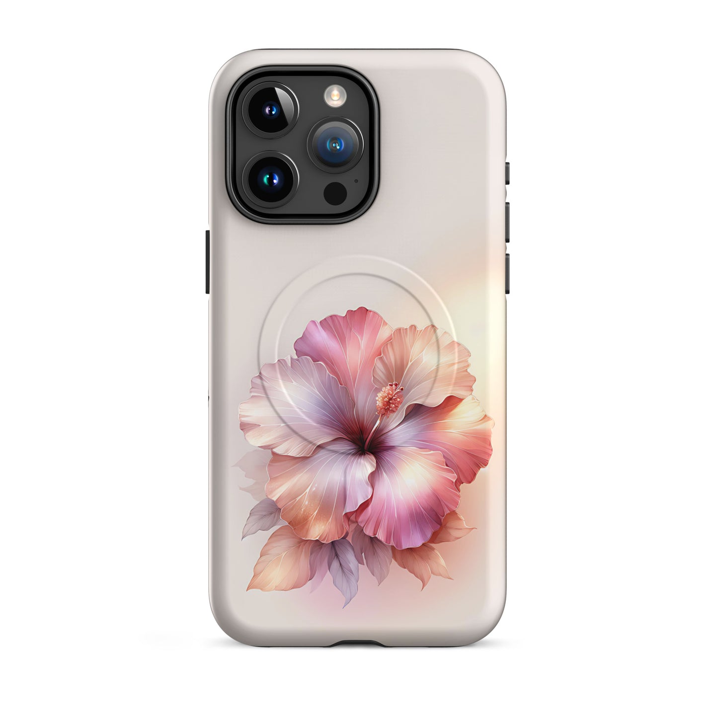 Pastel Hibiscus Floral Phone Case – Elegant Soft Aesthetic iPhone Cover