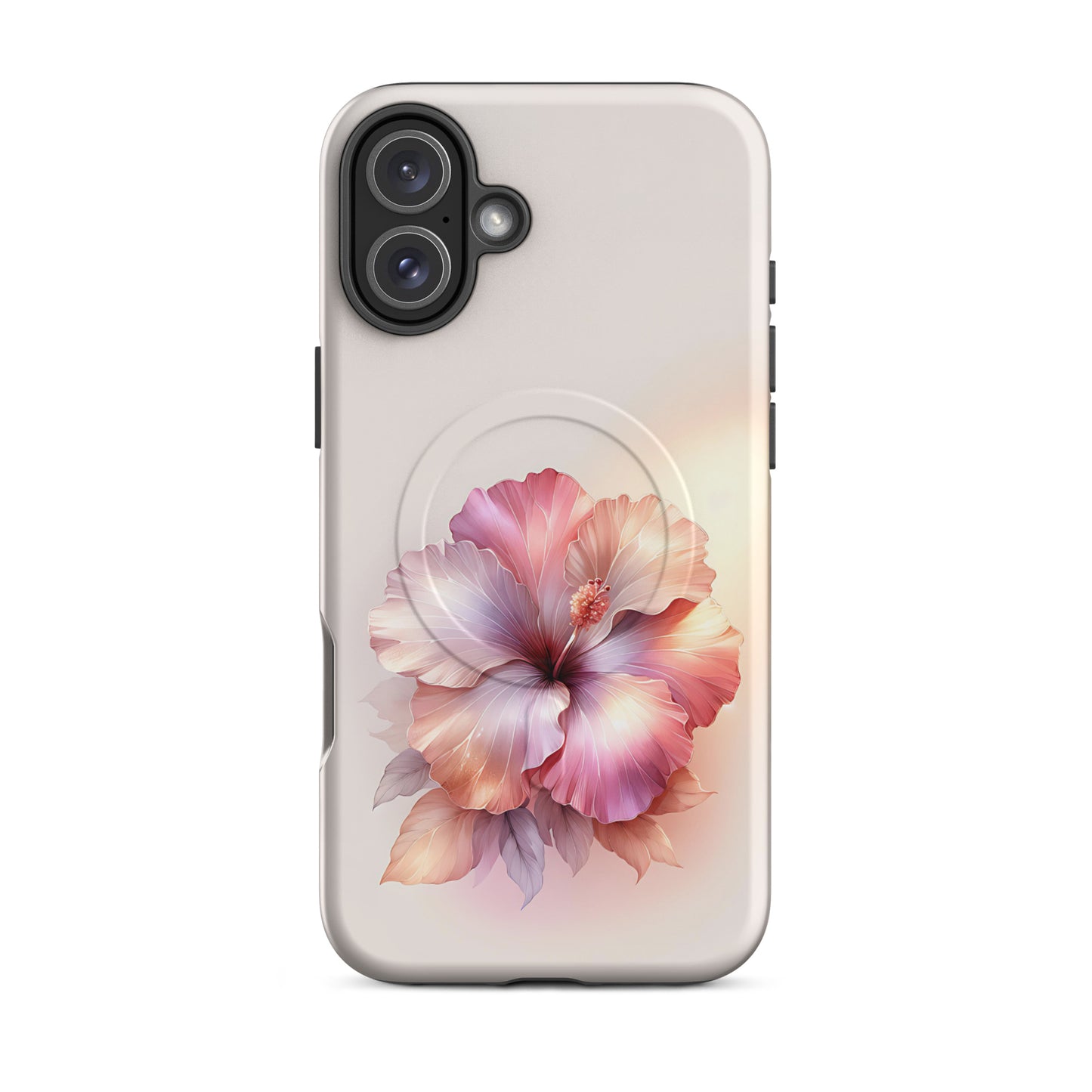 Pastel Hibiscus Floral Phone Case – Elegant Soft Aesthetic iPhone Cover