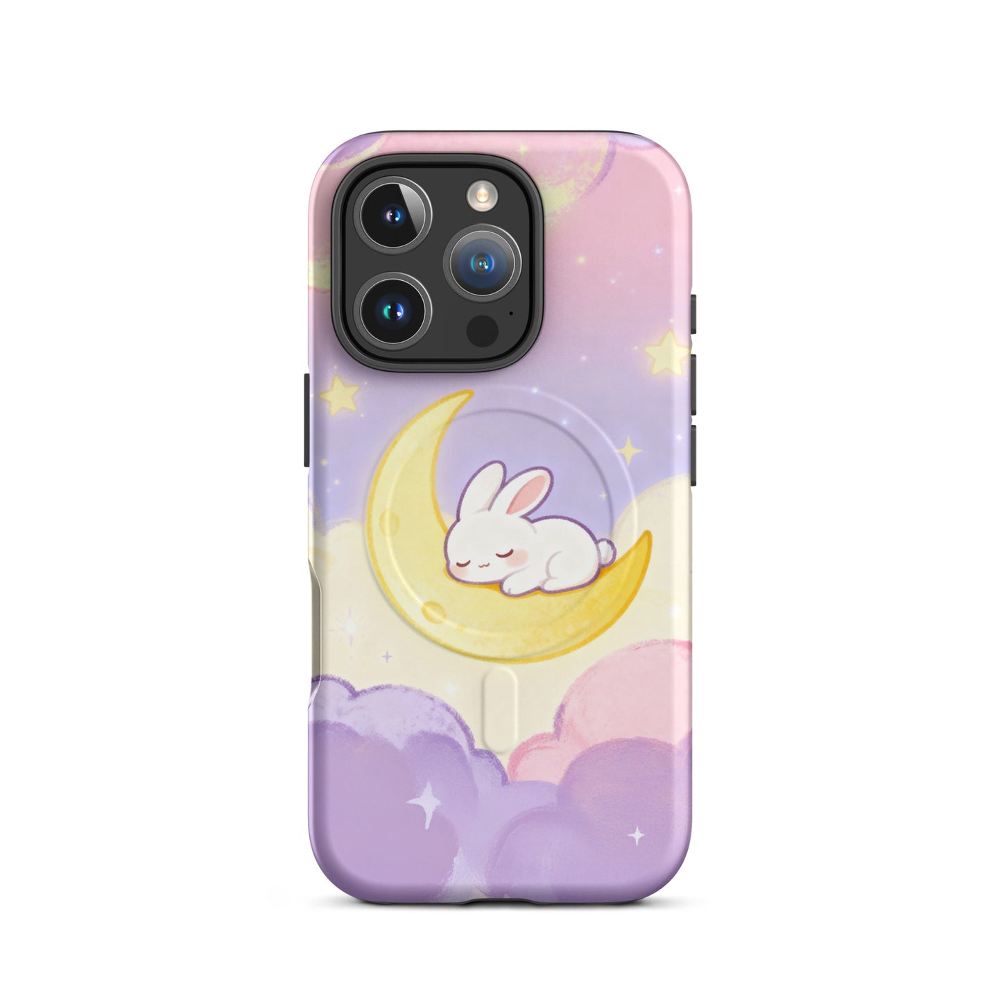 Kawaii Bunny on Moon iPhone Case – Pastel Cute Aesthetic
