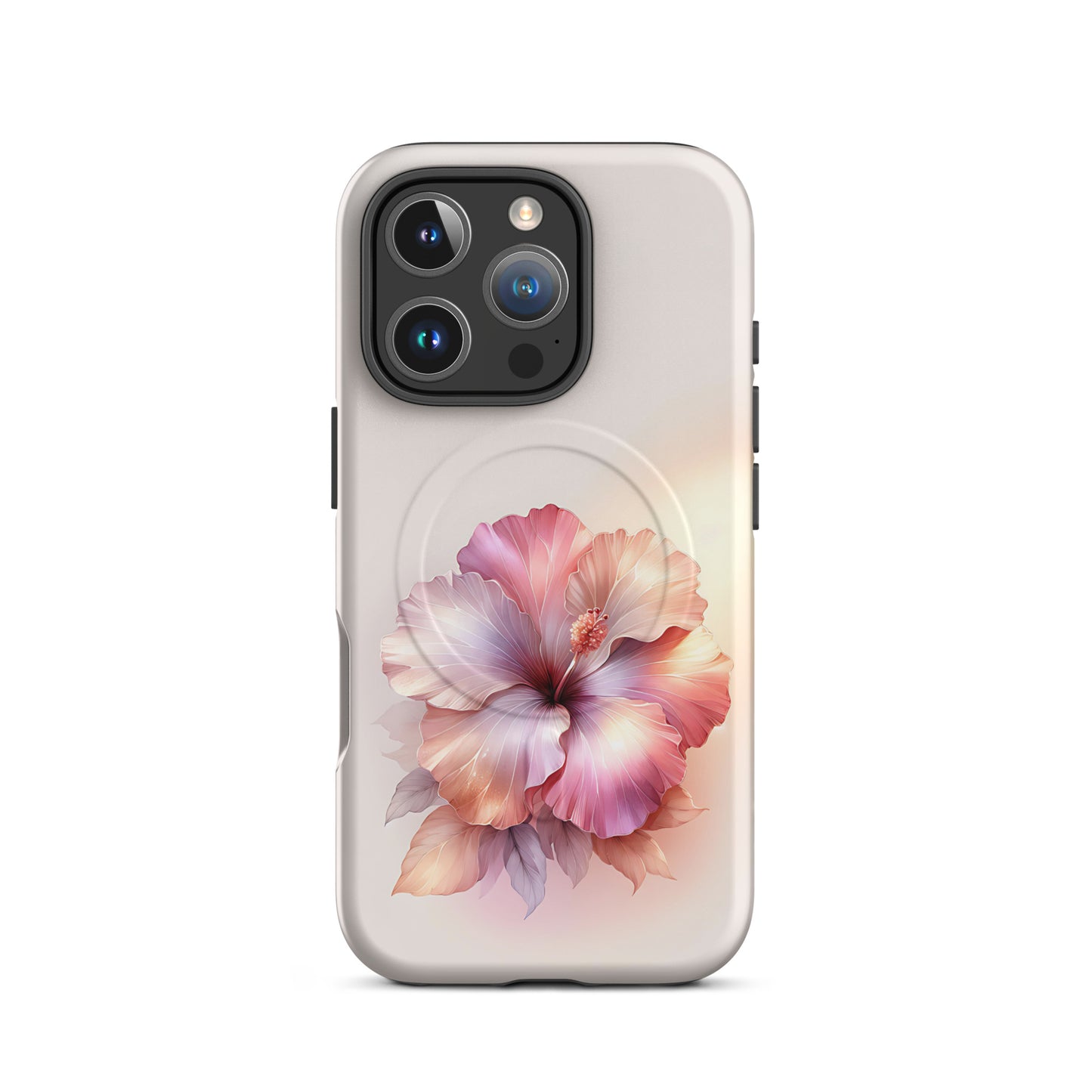 Pastel Hibiscus Floral Phone Case – Elegant Soft Aesthetic iPhone Cover