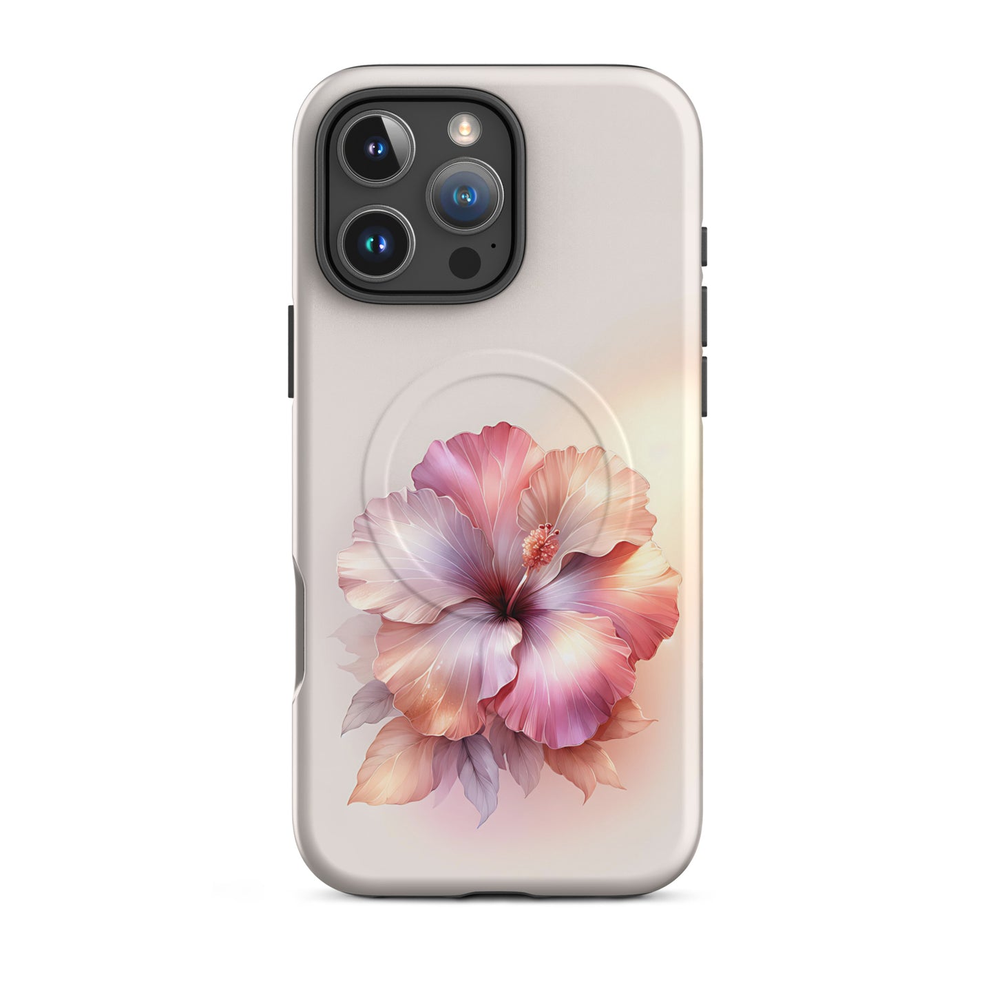 Pastel Hibiscus Floral Phone Case – Elegant Soft Aesthetic iPhone Cover