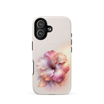 Pastel Hibiscus Floral Phone Case – Elegant Soft Aesthetic iPhone Cover
