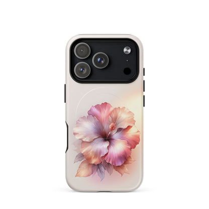 Pastel Hibiscus Floral Phone Case – Elegant Soft Aesthetic iPhone Cover