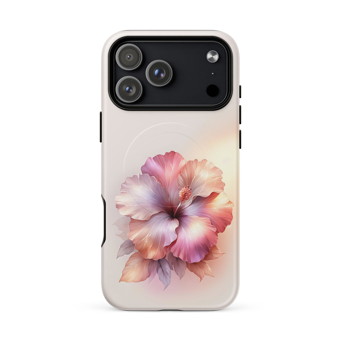 Pastel Hibiscus Floral Phone Case – Elegant Soft Aesthetic iPhone Cover